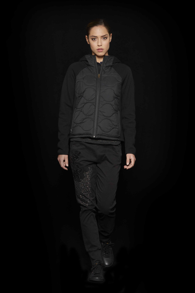 Bunda felpa nylon cappuccio 182AF241DCT2375