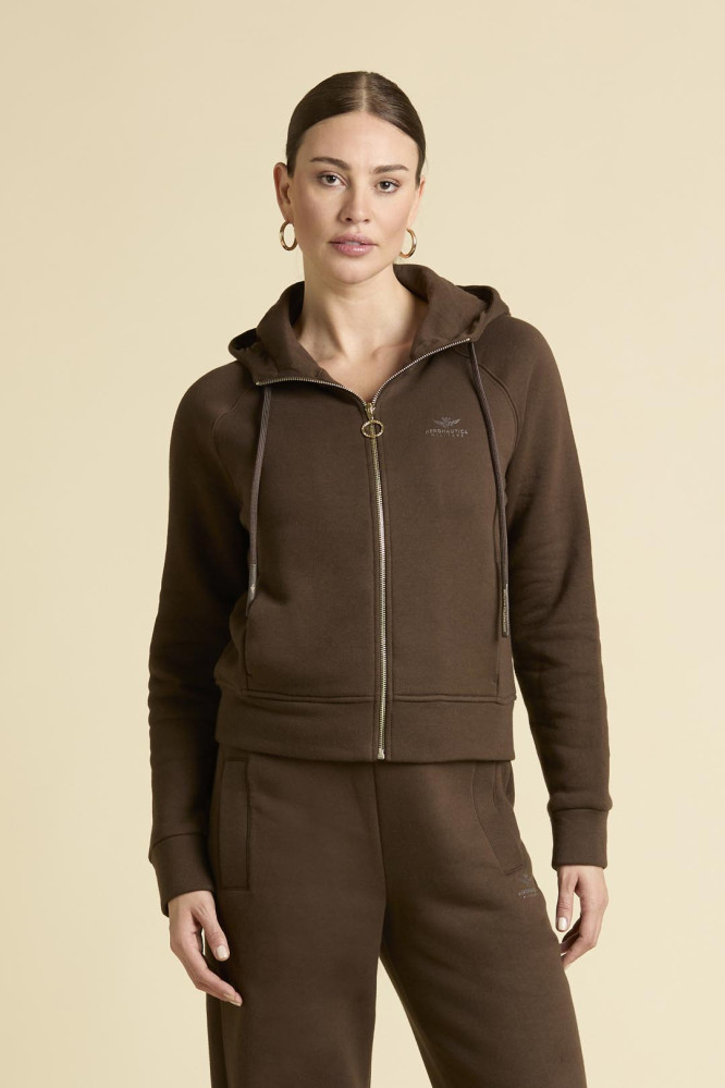 Mikina felpa full zip con cappuccio 252FE2059DF00661