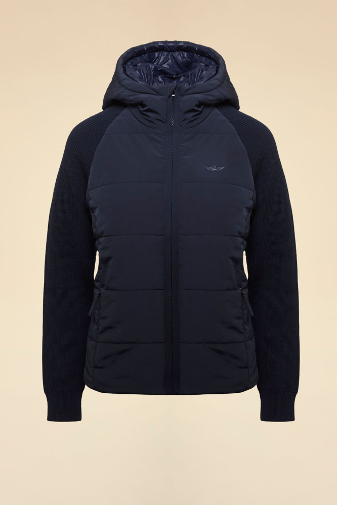 Bunda giacca con cappuccio in maglia 262AM1390DCL00005